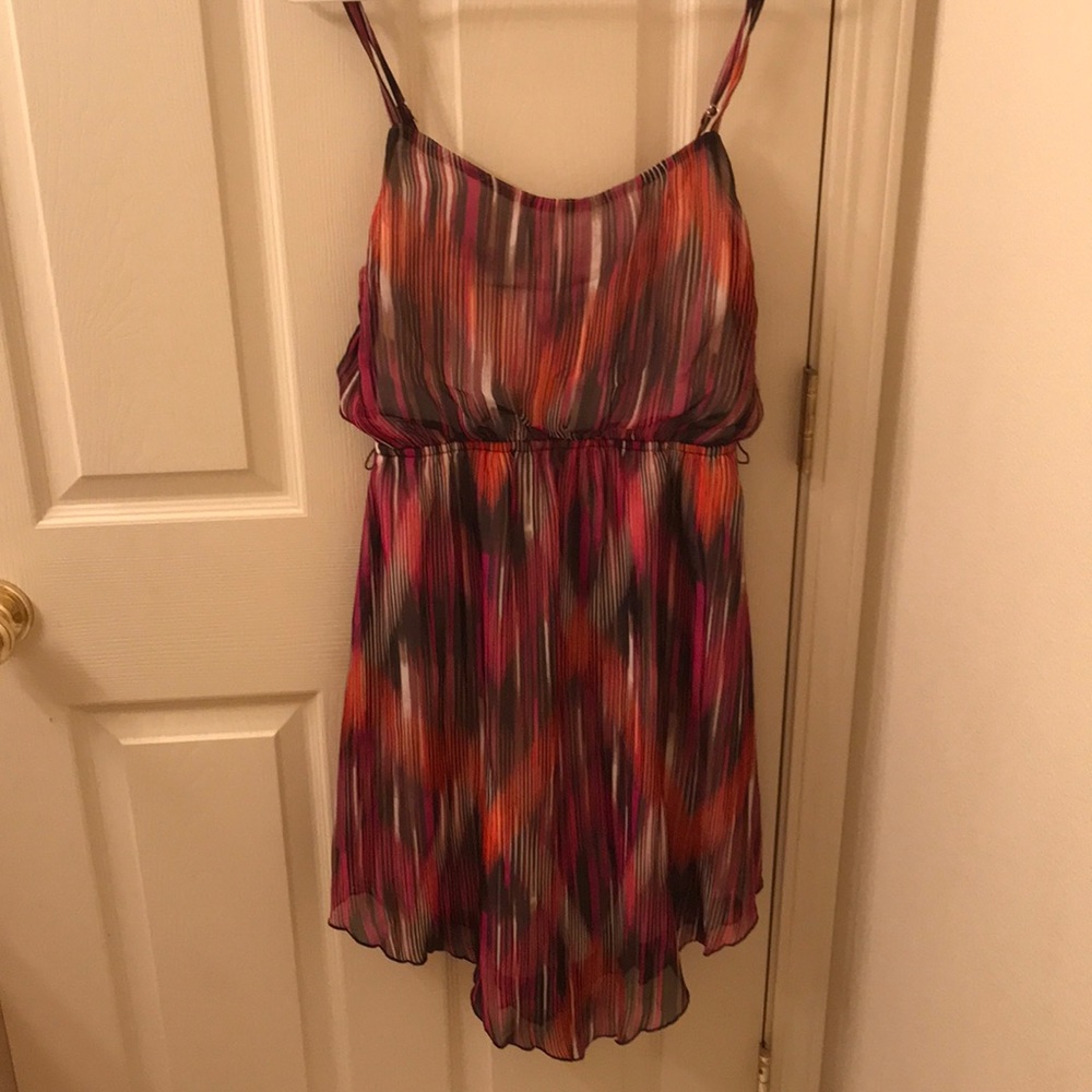 multi colored silky dress